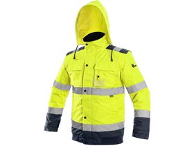 Reflexná bunda 2v1 CXS LUTON, výstražná, žlto-modrá