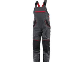 Detské montérkové nohavice CXS PHOENIX CASPER, šedo-červené