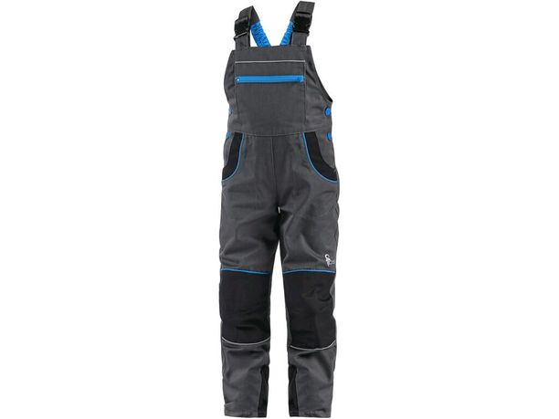 Detské montérkové nohavice CXS PHOENIX CASPER, šedo-modré