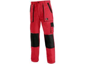 Montérkové nohavice do pása CXS LUXY JOSEF, pánske, červeno-čierne