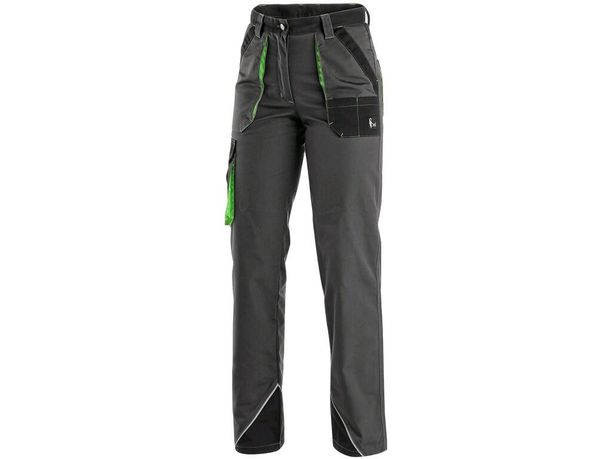 Montérkové nohavice do pása CXS SIRIUS AISHA, dámske, šedo-zelené