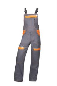 Montérkové nohavice na traky COOL TREND, sivo - oranžové