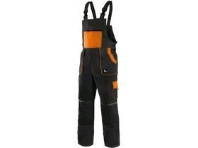 Montérkové nohavice na traky CXS LUXY ROBIN, pánske, čierno-oranžové