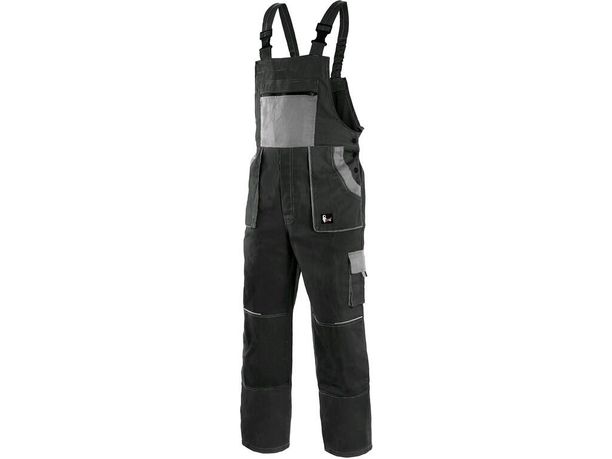 Montérkové nohavice na traky CXS LUXY ROBIN, pánske, čierno-šedé