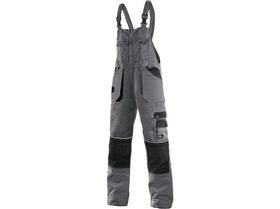 Montérkové nohavice na traky CXS ORION KRYŠTOF, zimné, pánske, šedo-čierne