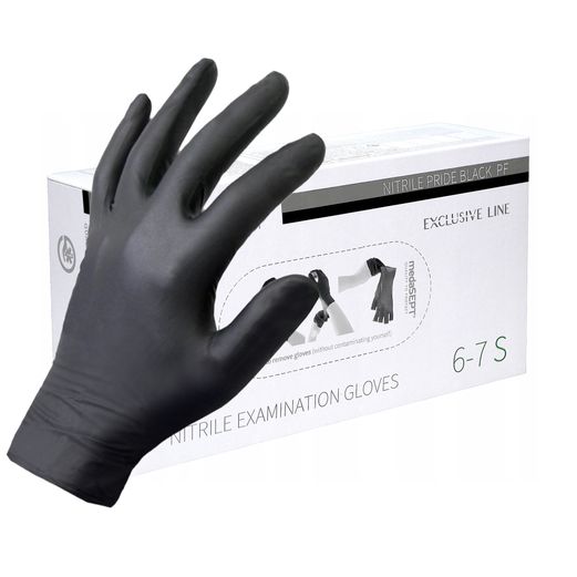 Nitrilové rukavice, nepúdrované, čierne / 100ks