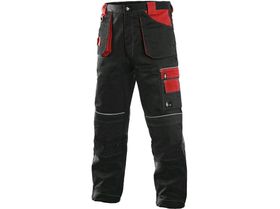 Montérkové nohavice do pása CXS ORION TEODOR, zimné, pánske, čierno-červené