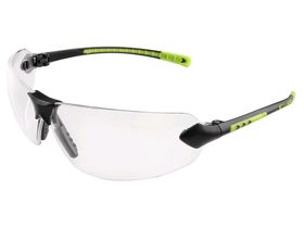 Ochranné okuliare CXS Fossa, čierno-zelené, číry zorník