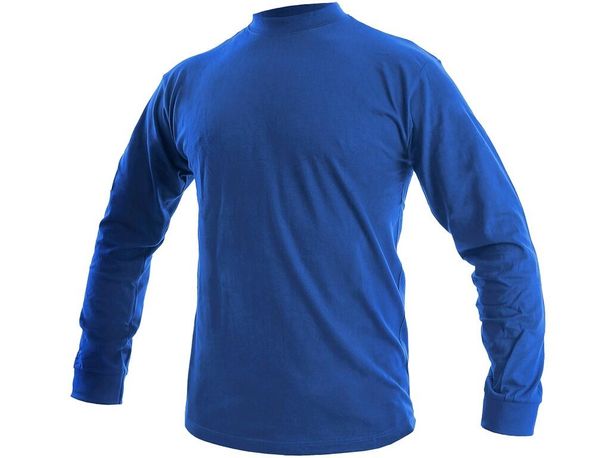 Pánske tričko s dlhým rukávom CXS PETER, stredne modré