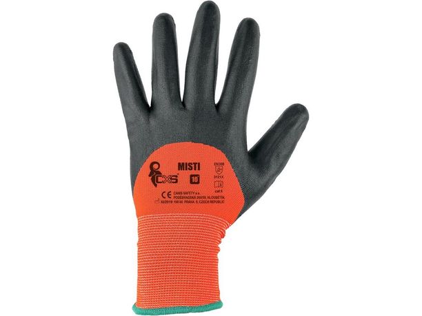 Polomáčané rukavice CXS MISTI, oranžovo-šedá