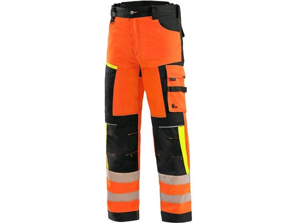 Reflexné nohavice CXS BENSON výstražné, pánske, oranžovo-čierne