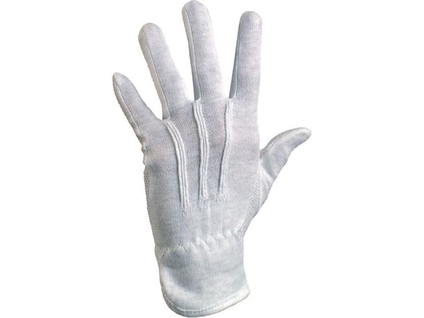 Textilné rukavice CXS MAWA, s PVC terčíkmi, biele